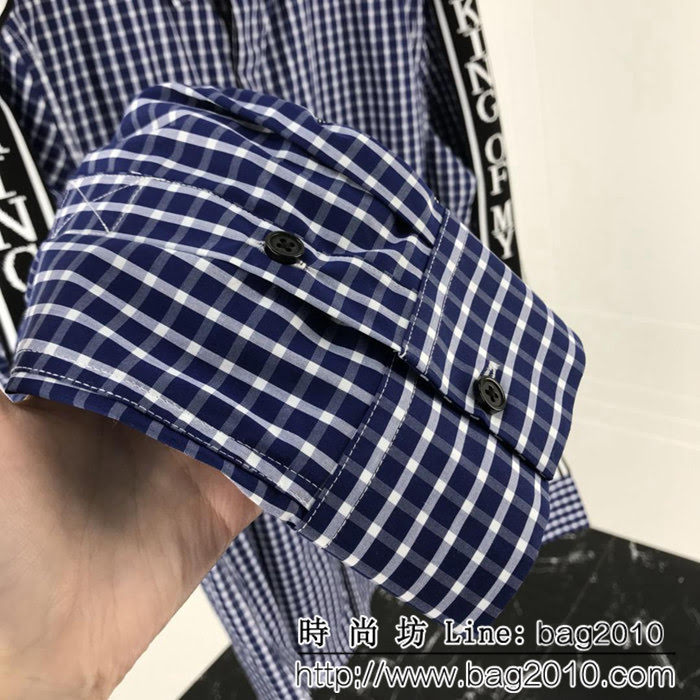 DＧ杜嘉班納 18ss秋冬新款 手臂提花字母織帶 細格子長袖襯衣 ydi1101